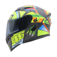 CASCO MODULAR MULTICOLOR VR46 MH90 HS2 D.V. VISERA OSCURA "L"