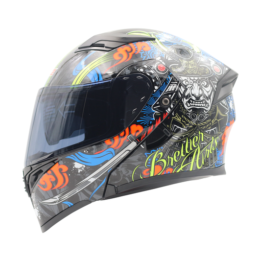 CASCO MODULAR MULTICOLOR ART SAMURAY MH90 HS2 D.V. VISERA OSCURA "XXL"