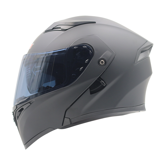 CASCO MODULAR NEGRO MATE SOLID MH90 HS2 D.V. VISERA OSCURA "XXL"