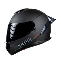 CASCO CERRADO NEGRO MATE ALERON GRIS MH613 HS2 D.V. VISERA OSCURA "L"