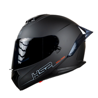 CASCO CERRADO NEGRO MATE ALERON GRIS MH613 HS2 D.V. VISERA OSCURA "XL"