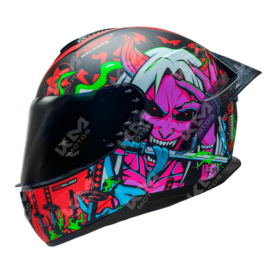 Casco cerrado Fire Parka Katana MH613 HS2 D.V. con visera oscura de KM Motos, protección para motociclistas, tamaño M