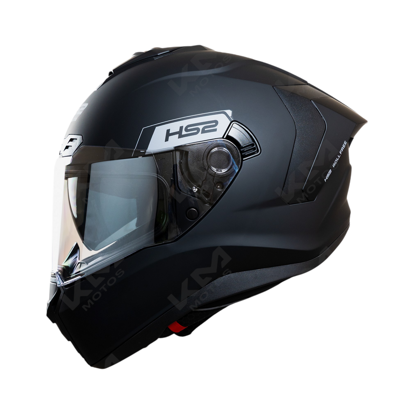 Casco integral cerrado KM Motos Neo Black ZL-615 HS2 D.V. con visera fotocromática plateada, tamaño XXL, en color negro.