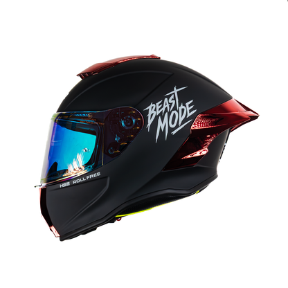 Casco integral HS2 Beast Mode ZL-602 HS2 con visera roja fotocromática, diseño cerrado y certificación ECE/DOT.