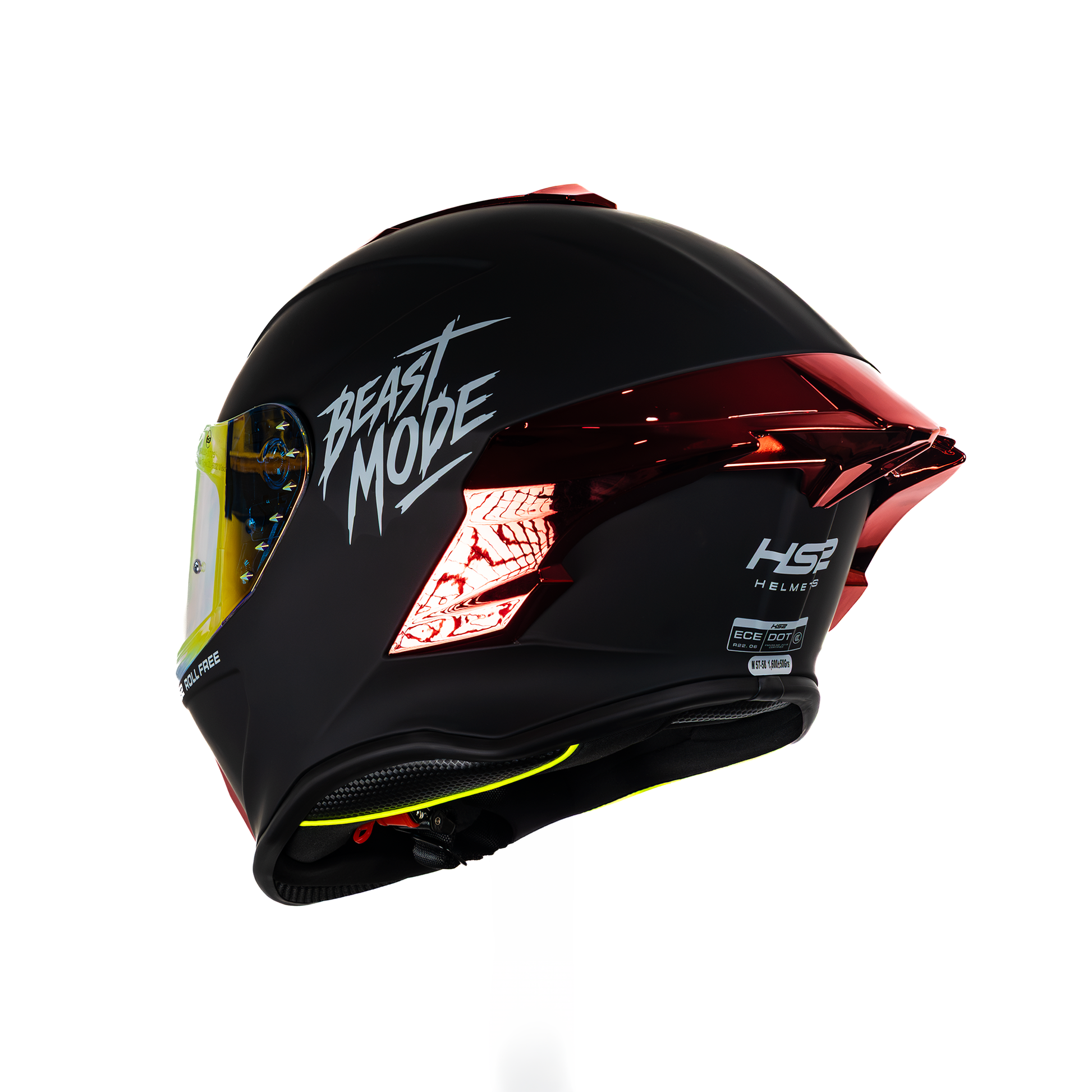 Casco integral HS2 Beast Mode ZL-602 HS2 con visera roja fotocromática, ECE/DOT, protección cerrada, estilo deportivo y seguro.