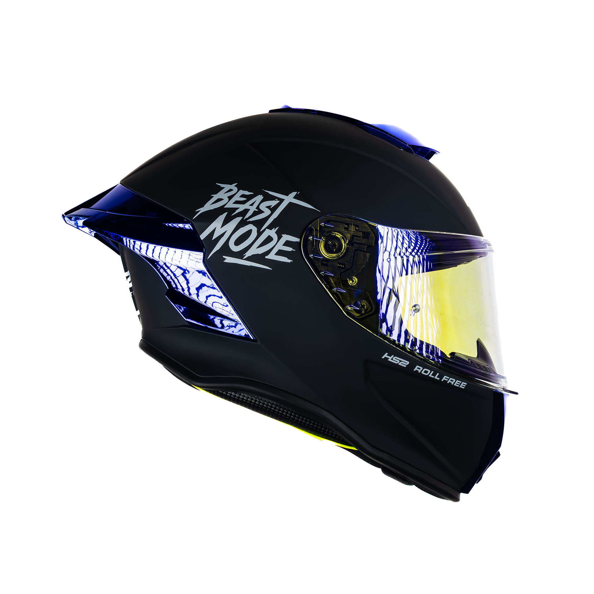 Casco integral HS2 Beast Mode ZL-602 HS2 D.V. con visera azul fotocromática y tamaño XL para motociclistas.