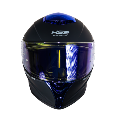 Casco integral HS2 Beast Mode ZL-602 HS2 con visera azul fotocromática, tamaño XL, certificado ECE/DOT, en color negro.