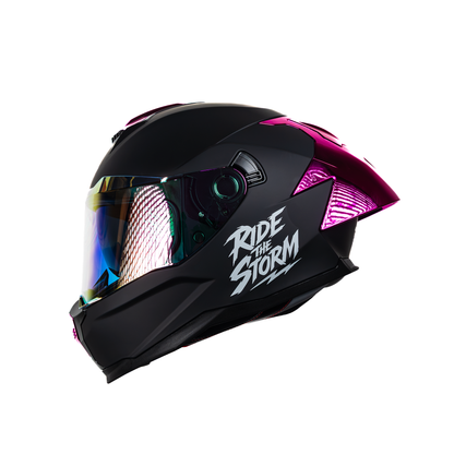 Casco integral HS2 Ride the Storm ZL-616 HS2 con visera rosada fotocromática, protección ECE/DOT, tamaño M, casco cerrado para motociclista.