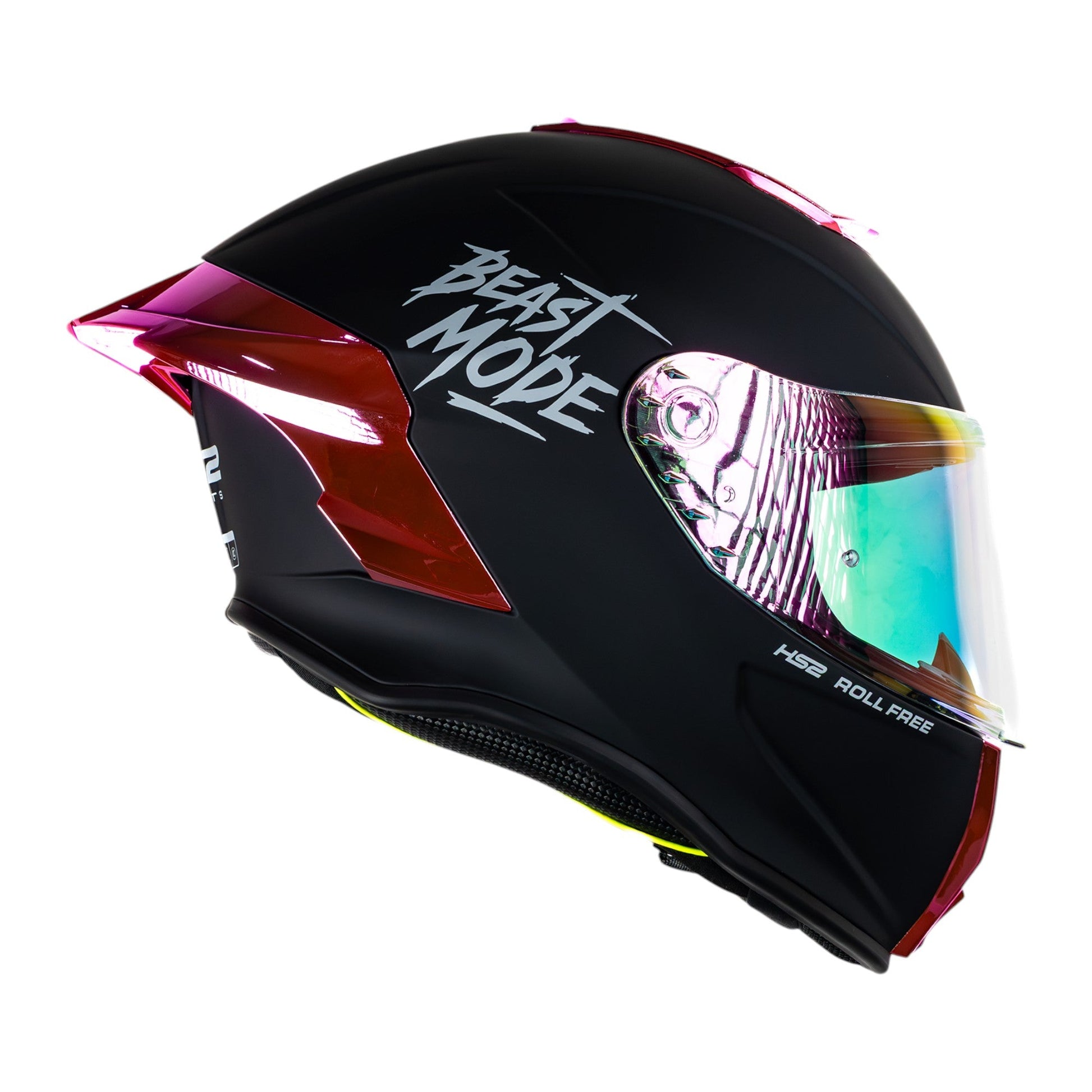Casco integral HS2 Beast Mode ZL-602 HS2 con visera rosa fotocromática, cierre cerrado, tamaño M, ECE/DOT, vista lateral derecha