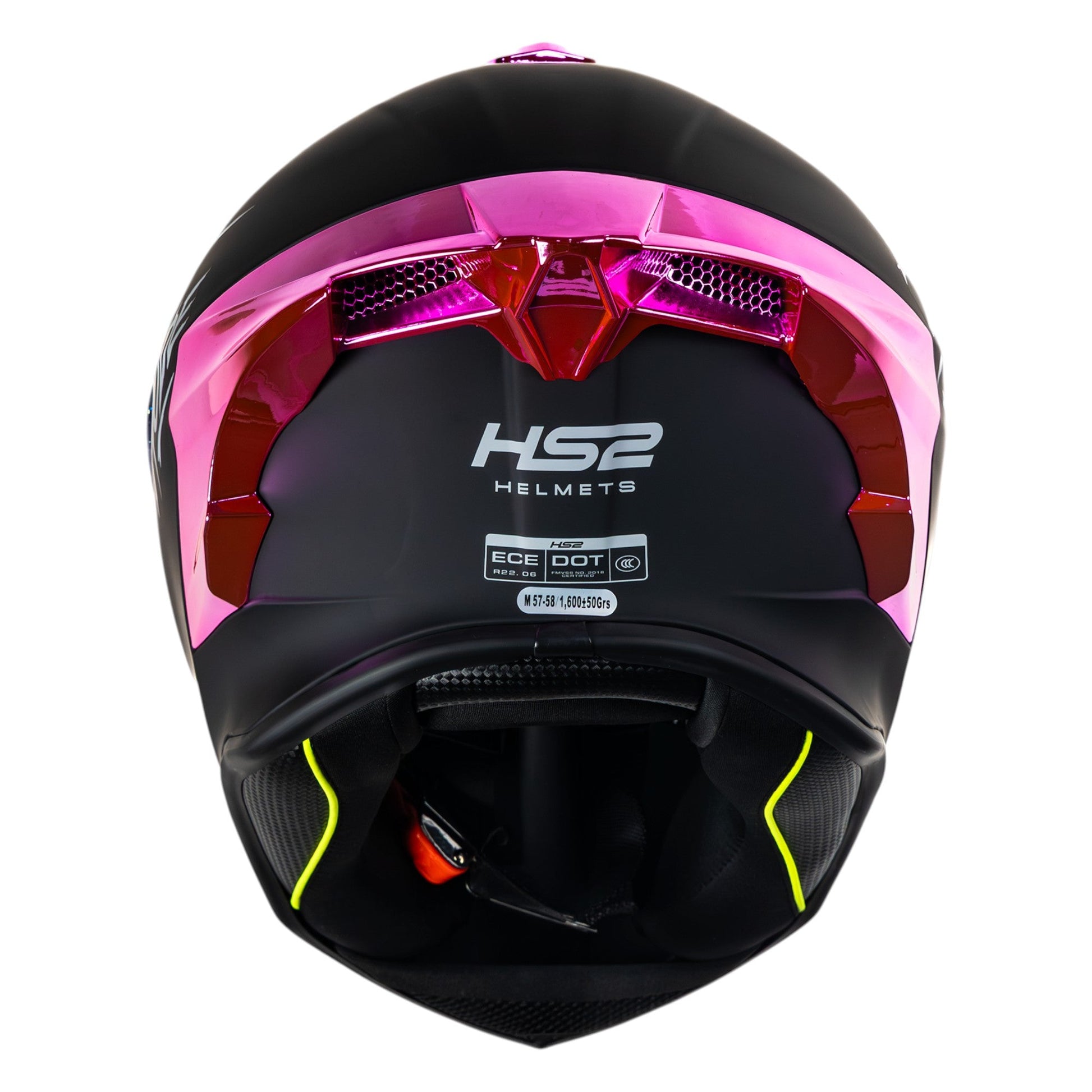 Casco integral HS2 Beast Mode ZL-602 HS2 con visera rosa fotocromática, tamaño L, para motociclista, vista trasera.