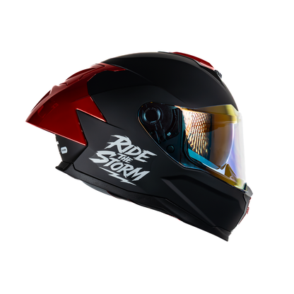 Casco integral HS2 Ride the Storm ZL-616 HS2 con visera roja fotocromática y certificación ECE/DOT, tamaño XXL, vista lateral derecha