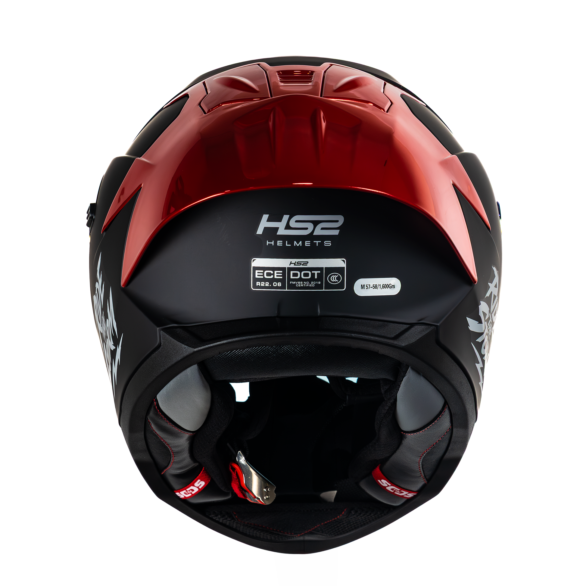 Casco integral HS2 Ride the Storm ZL-616 HS2 con visera roja fotocromática trasera, tamaño XXL, ECE/DOT para motociclista