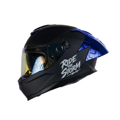 Casco integral HS2 Ride The Storm ZL-616 HS2 con visera azul fotocromática, diseño cerrado y protección ECE/DOT en tamaño M.