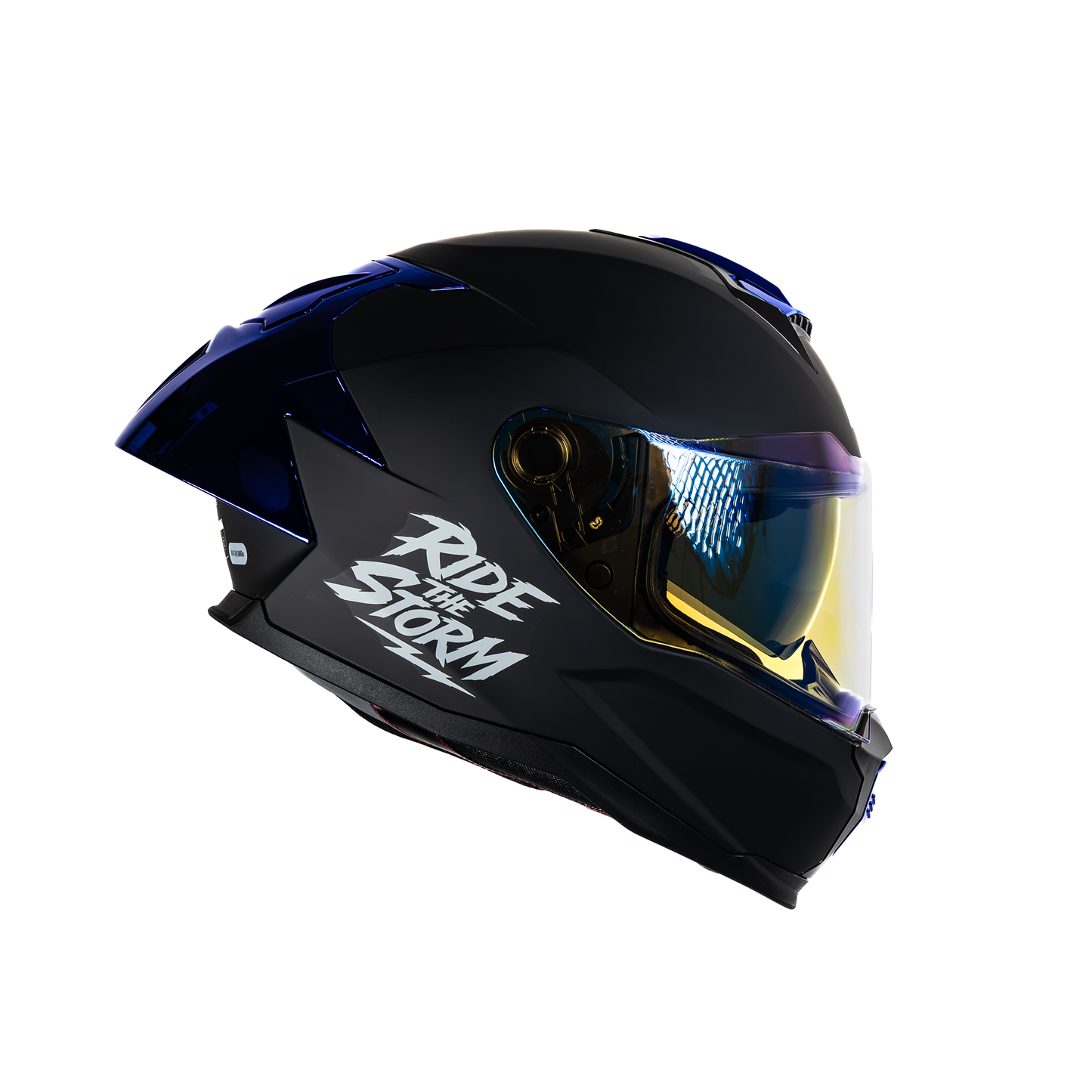 Casco integral HS2 Ride the Storm ZL-616 HS2 con visera azul fotocromática, tamaño XXL, protección ECE/DOT, vista lateral derecha.
