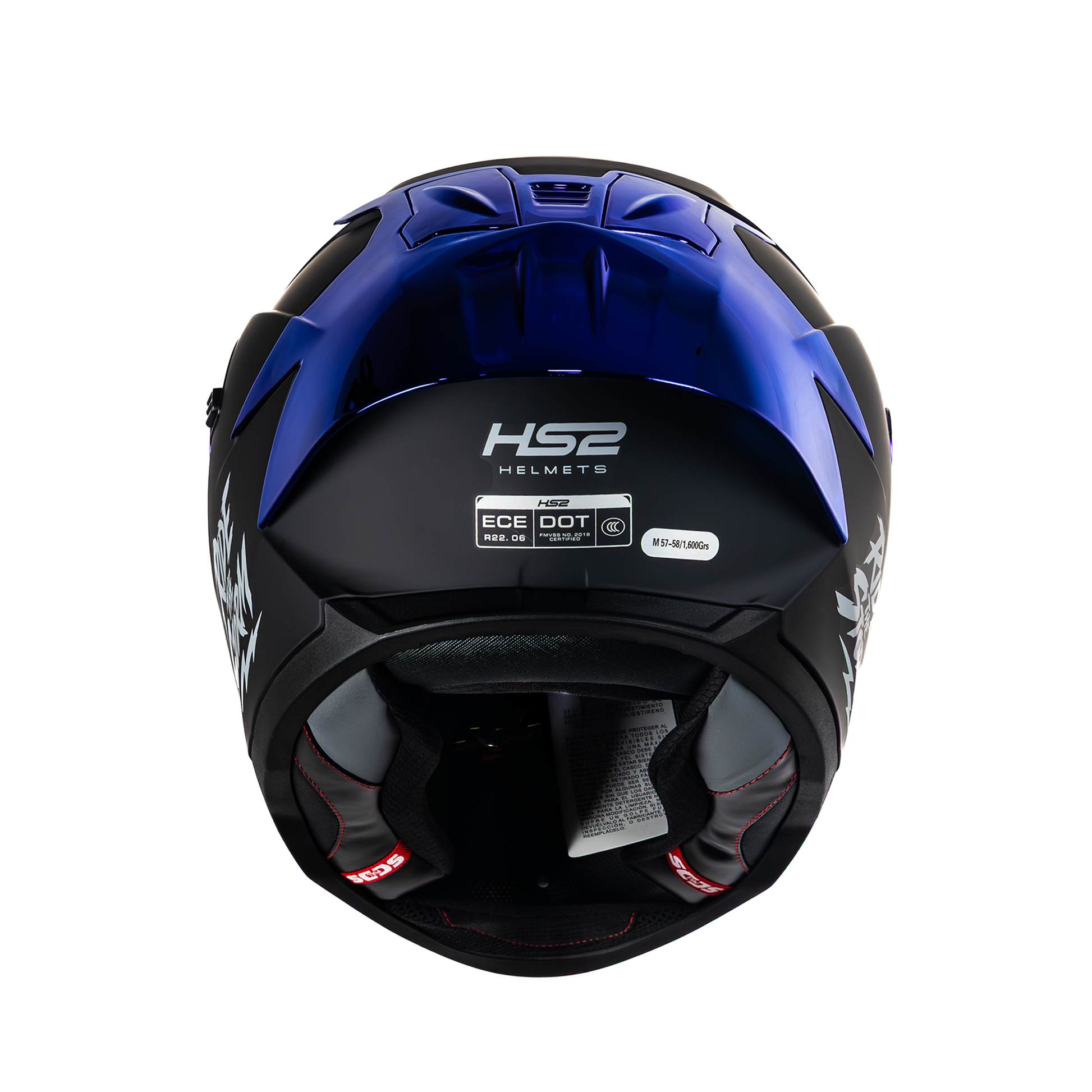 Casco integral cerrado HS2 Ride The Storm ZL-616 HS2 con visera azul fotocromática trasera, tamaño XXL, ECE/DOT homologado.