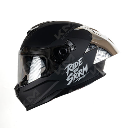 Casco integral HS2 Ride the Storm ZL-616 HS2 con visera fotocromática plateada y certificación ECE/DOT, diseño cerrado y seguro