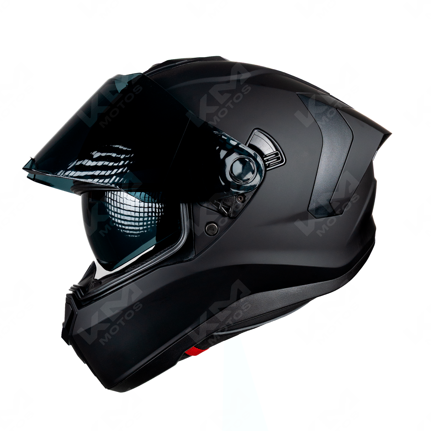 Casco cerrado KMMOTOSHN Neo Black MH-615 HS2 D.V. con visera oscura, acabado negro y diseño resistente para motociclistas.