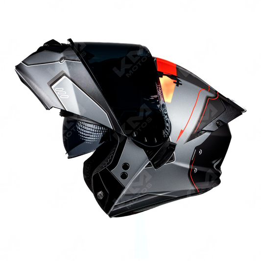 CASCO MODULAR IRON RED MH-90 HS2 CON LED D.V. VISERA OSCURA "M"