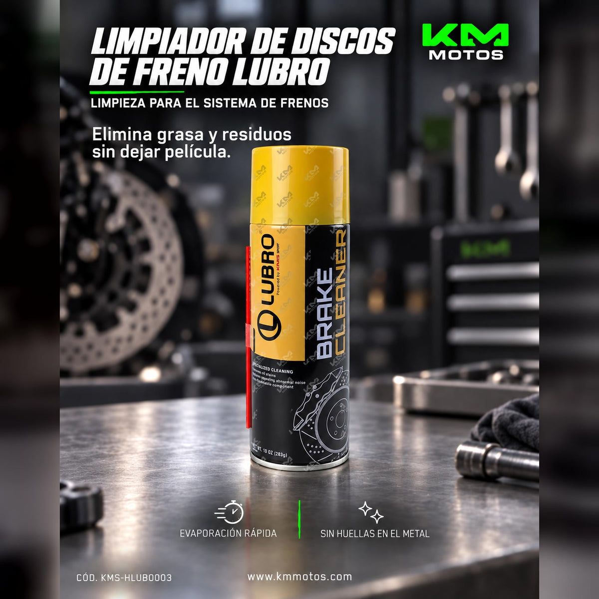 LIMPIADOR DE DISCOS DE FRENO LUBRO — KMS-HLUB0003 | KM Motos