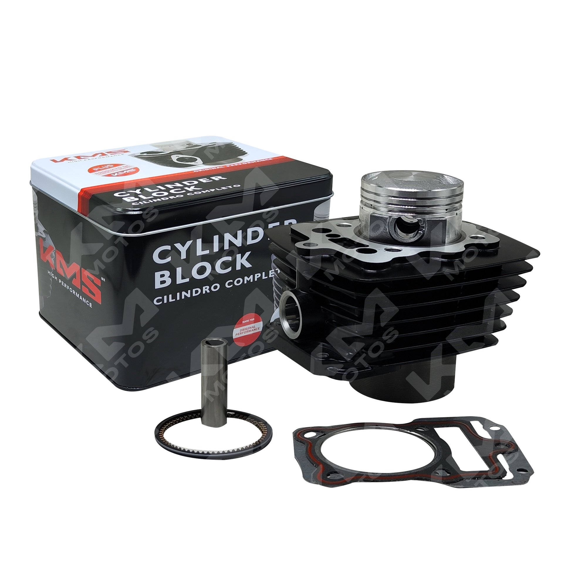 KIT DE CILINDRO CG200-67MM 198CC VARILLA (CAJA METAL) NEGRO KMS - KMMOTOSHN