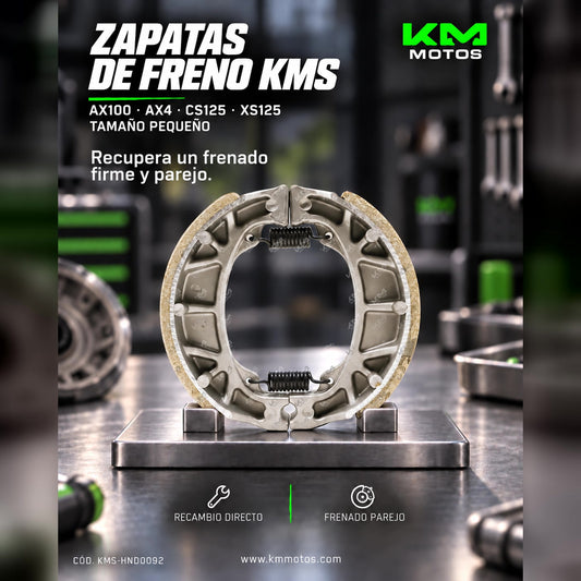 ZAPATA DE FRENO AX100/AX4/CS125/XS125 PEQUENA KMS — KMS-HND0092 | KM Motos