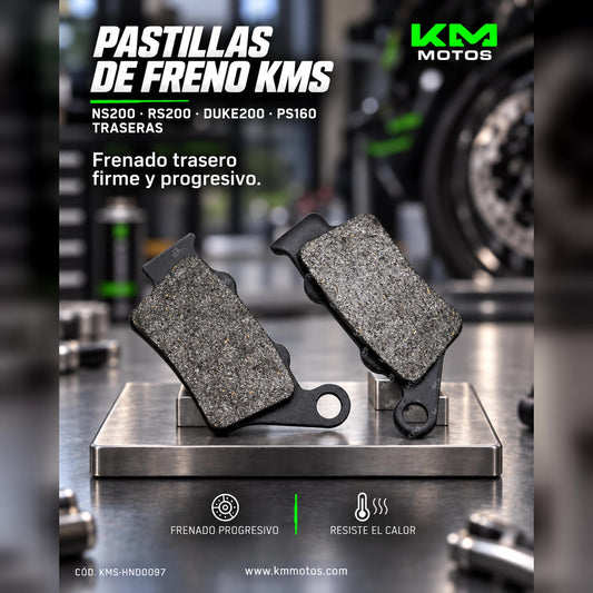 PASTILLAS DE FRENO NS200/RS200/DUKE200/PS160 TRASERA KMS — KMS-HND0097 | KM Motos