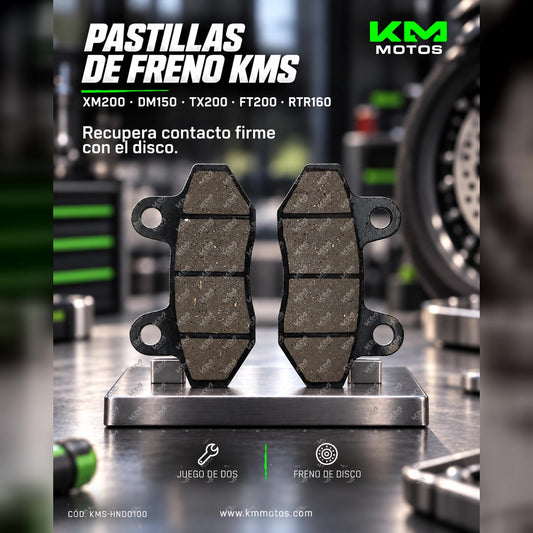 PASTILLA DE FRENO XM200/DM150/TX200DEL/FT200/GY6-150/DM150 SIN GANCHO/RTR160 KMS — KMS-HND0100 | KM Motos