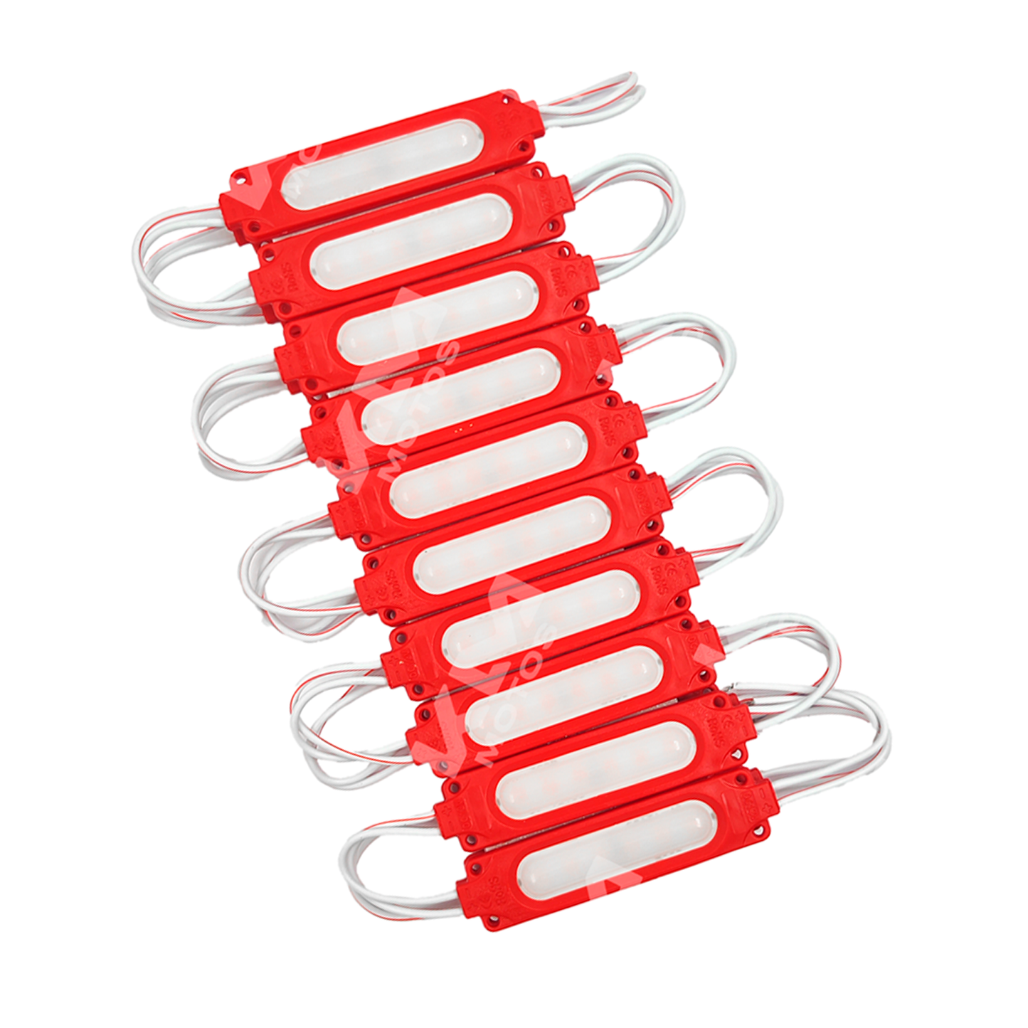 Módulos de gel de un punto rojo KMS, accesorios para estilistas, en caja con varios módulos de color rojo brillante