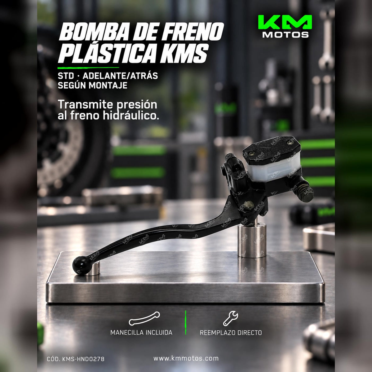 Bomba de freno de plástico para motocicleta KM Motos, manecillas, compatible con modelos STD A/R KMS