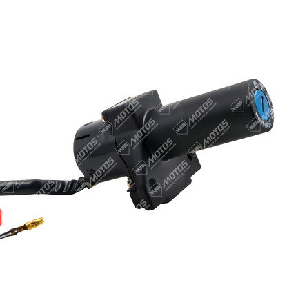 Interruptor de encendido y llave de arranque para Yamaha YBR125, marca KM Motos, en imagen del switch de ignición.
