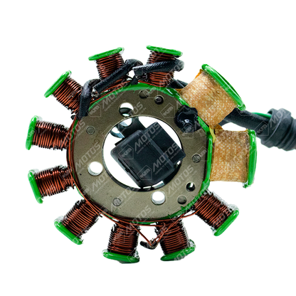 Bobina de magneto KMS con captadora para motor TX200, componente de encendido y sistema eléctrico.