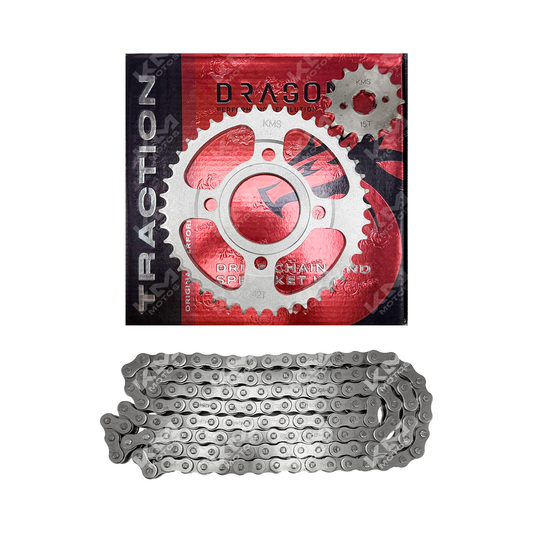 KIT DE TRACCION FT150/GYA200 (DE BUJES) 15T/42T/428H-136L KMS