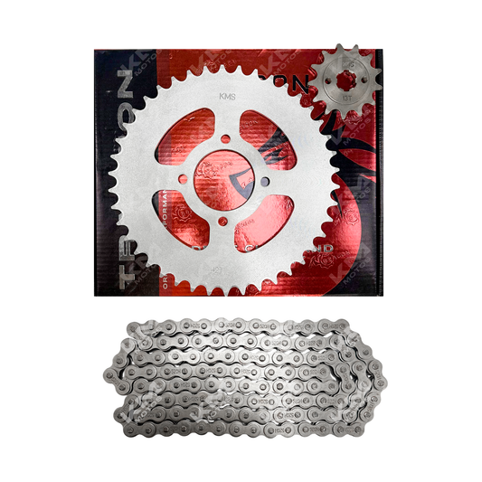 Kit de tracción KMS ZX200L con cadena de 13T/42T y 520H-118L para maquinaria pesada KMS, resistente y duradero.