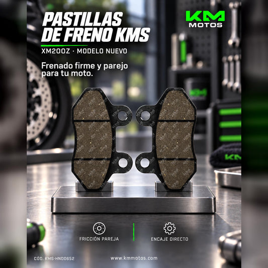 PASTILLAS DE FRENO XM200Z MODELO NUEVO KMS — KMS-HND0652 | KM Motos