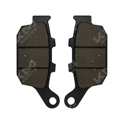 Pastillas de freno traseras KM Motos 250Z/GSR-4/CR5PRO, vista de las pastillas en buen estado para motocicleta.