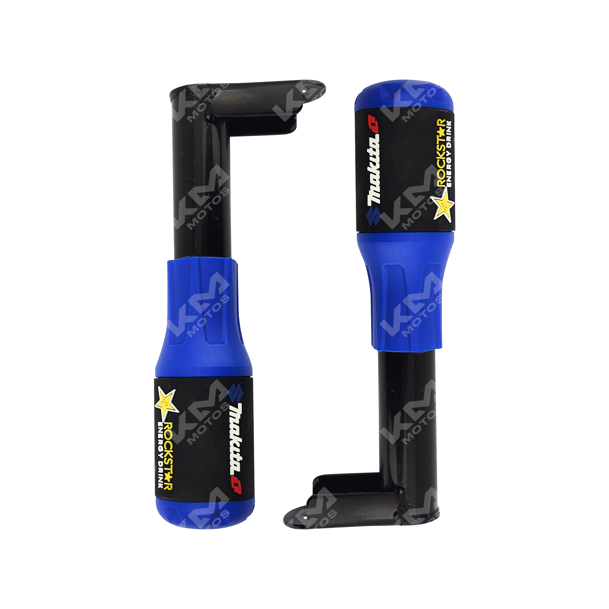 Defensas de motor slider KMS de 2 piezas en color azul para protección universal de vehículos, modelo HND0830.