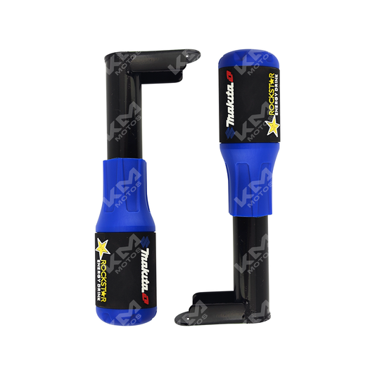 Defensa de motor slider KMS de 2 piezas, color azul, para protección universal de motores en vehículos.