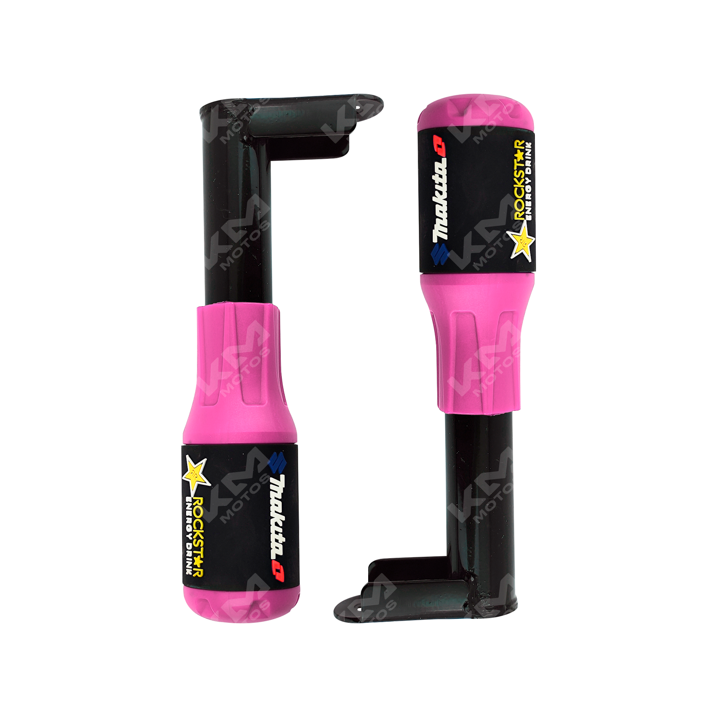 Defensa de motor slider universal de 2 piezas en color rosado de la marca KMS, protección para vehículos.
