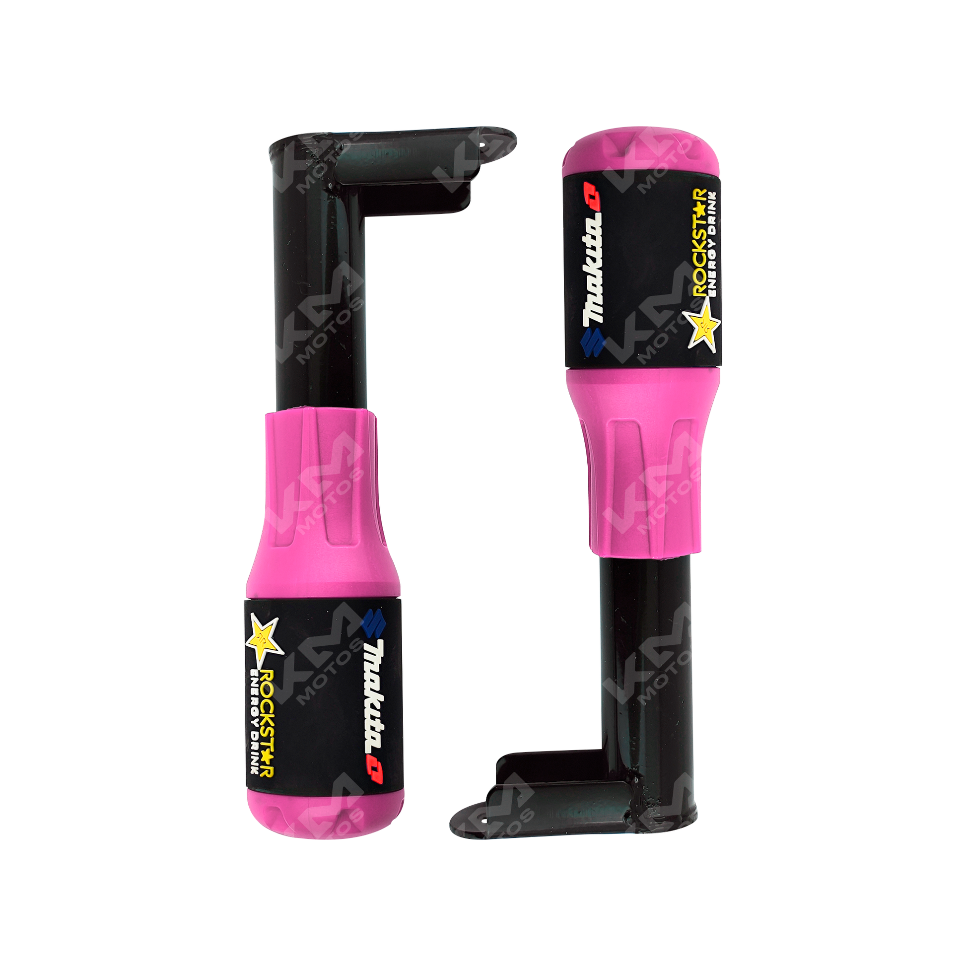 Defensa de motor slider universal de 2 piezas en color rosado de la marca KMS, protección para vehículos.