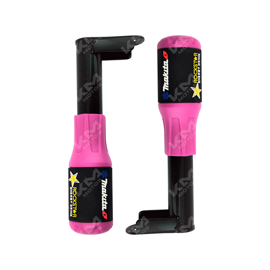 Defensa de motor slider de 2 piezas universal en color rosado de la marca KMS, protección para motocicletas.