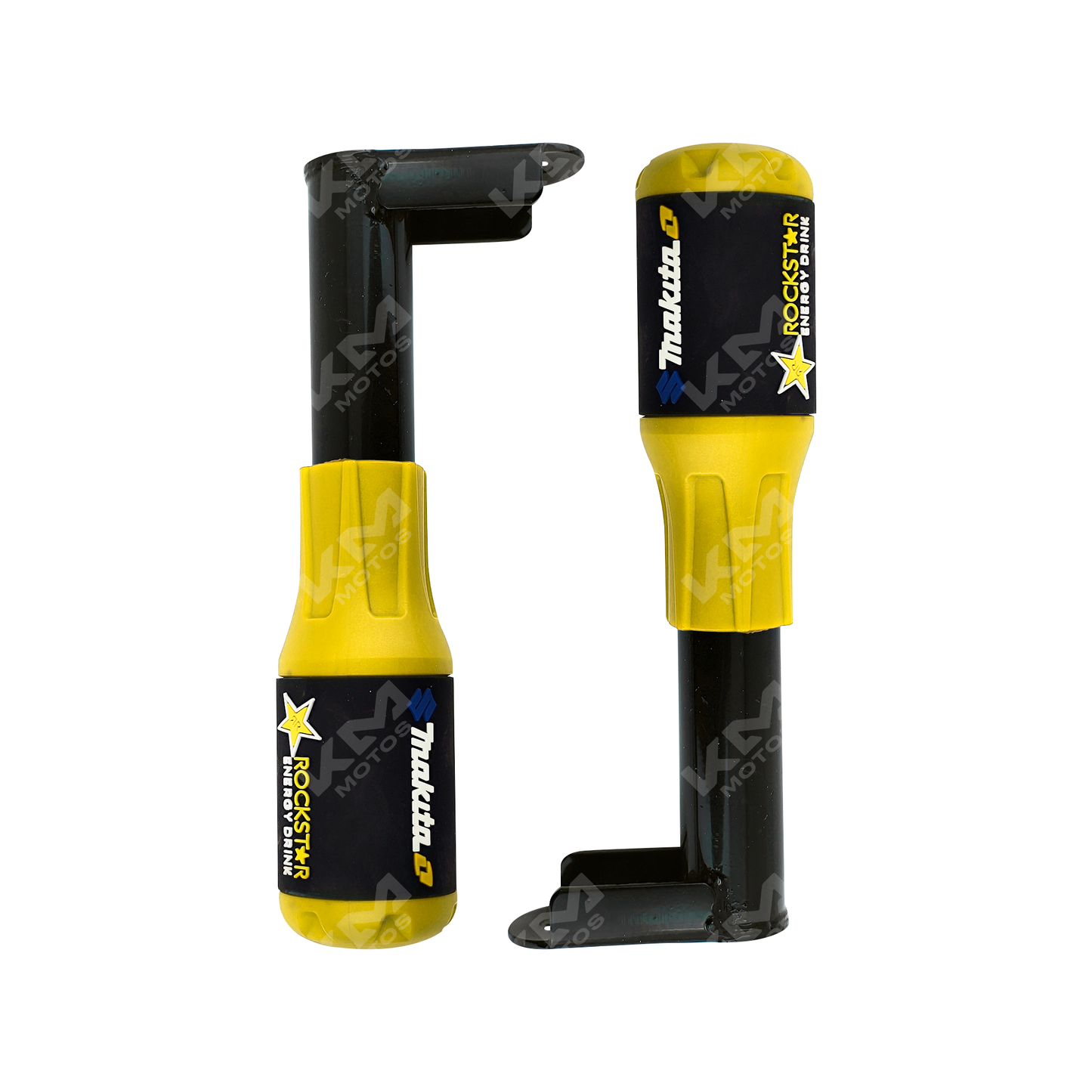 Defensas de motor slider KMS de 2 piezas en color amarillo, protección para motores de vehículos.