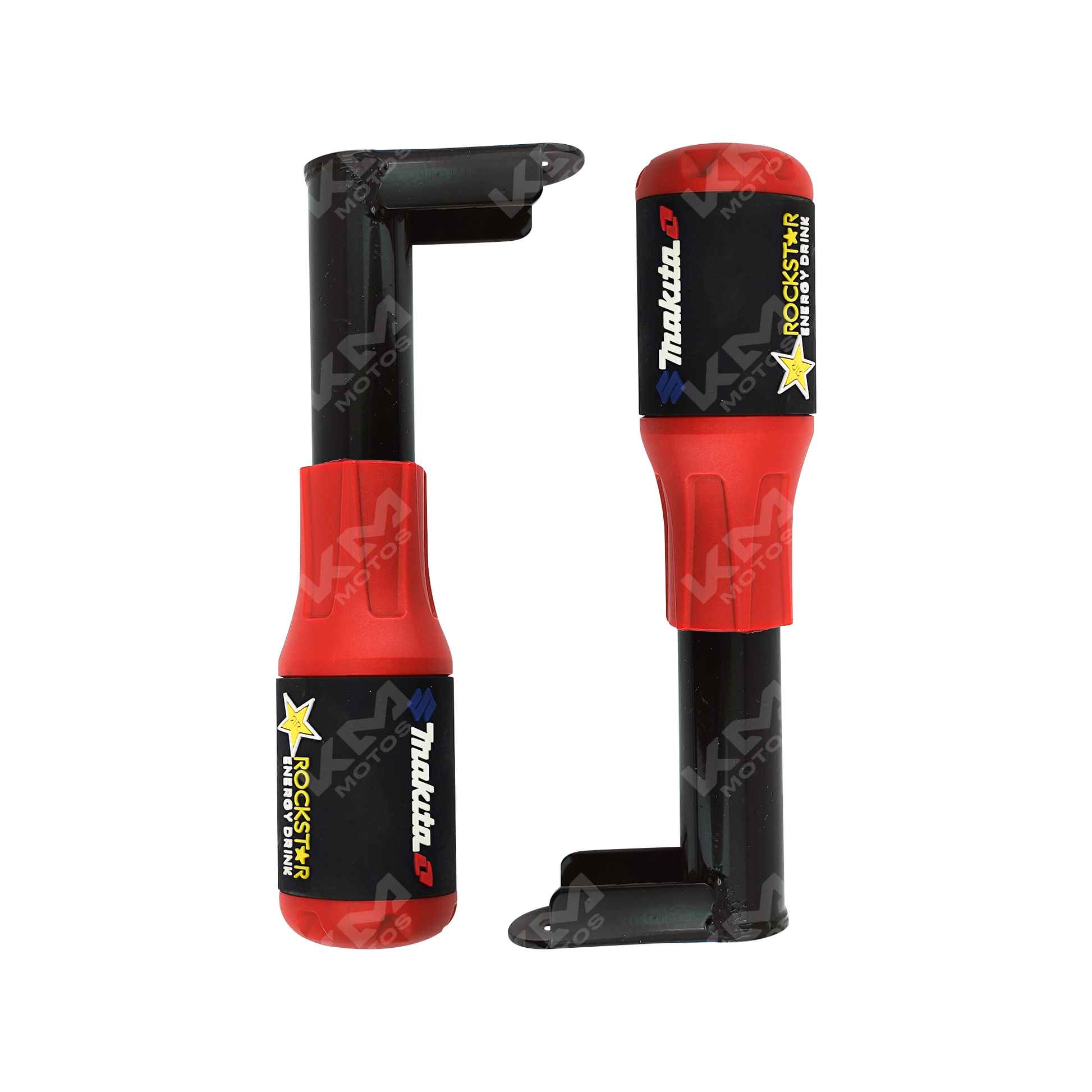 Defensas de motor slider KMS de 2 piezas, color rojo, para protección universal de motor en vehículos.