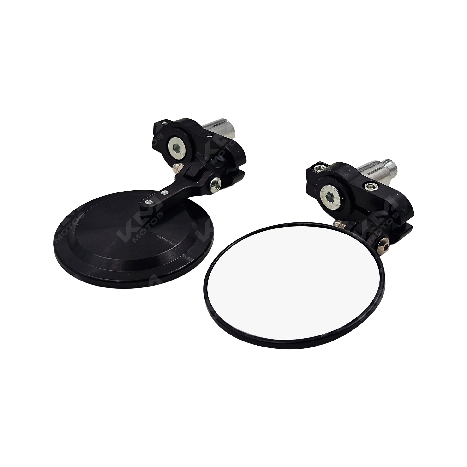RETROVISORES REDONDOS DE CONTRAPESA + AJUSTE NEGRO - KMMOTOSHN