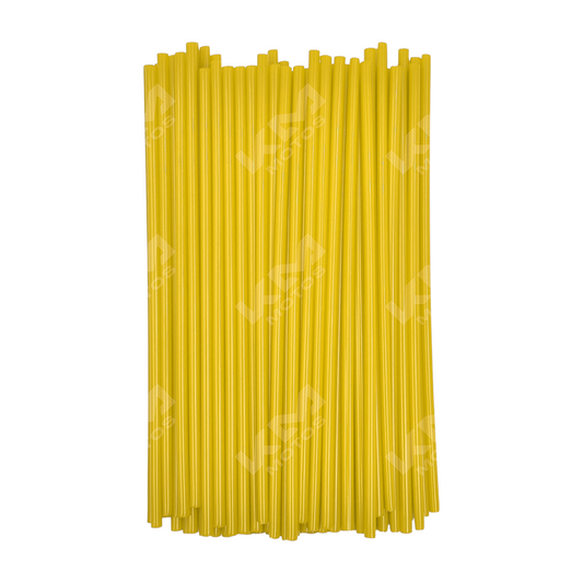 Pajillas para rayos amarillas de 72 piezas de la marca KM Motos, ideales para reparación de rayos en ruedas.