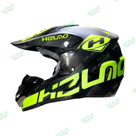 CASCO CROSS KMS + DISENO HELMO NEGRO MATE DOT