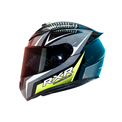 CASCO CERRADO INTEGRAL + DISENO RXR NEGRO/VERDE DOT