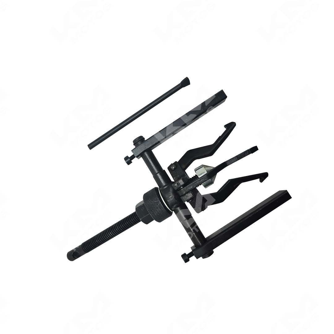 Extractor de balineras universal KM Motos, herramienta resistente para retirar balineras en motores y maquinaria.