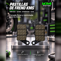 PASTILLAS DE FRENO YBR125Z/SZ160/RYDER200/FZ16 KMS