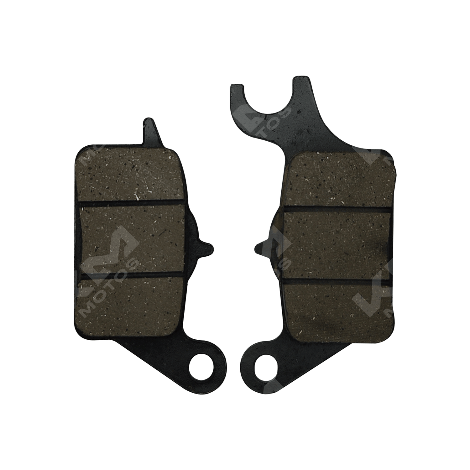 Pastillas de freno KM Motos para YBR125Z, SZ160, Ryder200 y FZ16, muestran las pastillas nuevas y su estructura.