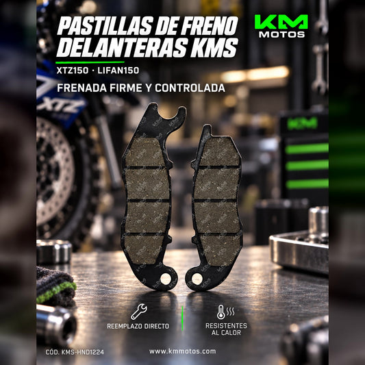 PASTILLAS DE FRENO XTZ150/LIFAN150 DEL. KMS — KMS-HND1224 | KM Motos